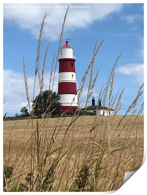 Historic Happisburgh Lighthouse: East Anglia's Bea Print by Holly Burgess