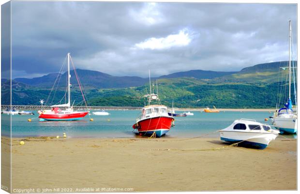 Barmouth beach and river Mawddach, Wales Canvas Print by john hill