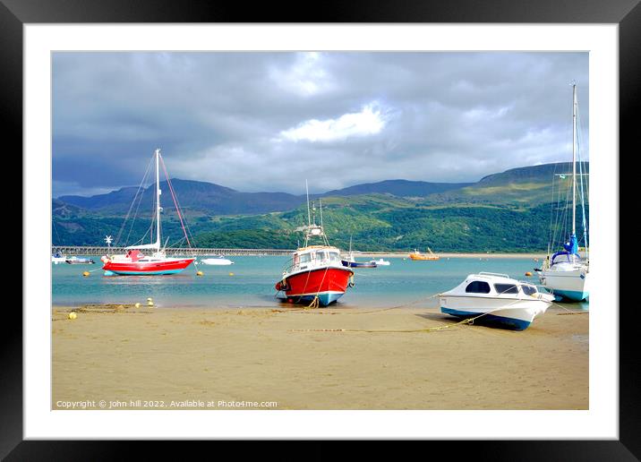 Barmouth beach and river Mawddach, Wales Framed Mounted Print by john hill