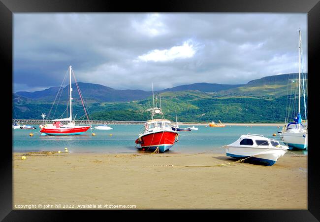 Barmouth beach and river Mawddach, Wales Framed Print by john hill