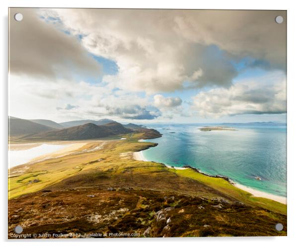 Isle of Harris coast, Outer Hebrides, Scotland Acrylic by Justin Foulkes