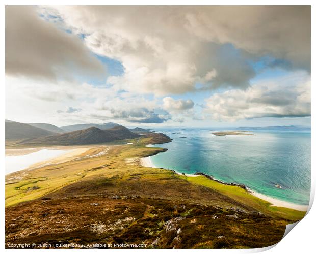 Isle of Harris coast, Outer Hebrides, Scotland Print by Justin Foulkes
