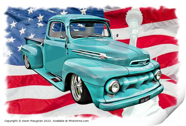 Vintage Ford F1 Pickup in Digital Art Print by Kevin Maughan
