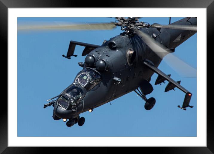 Hungarian Air Force Mil Mi-24P Hind Framed Mounted Print by J Biggadike