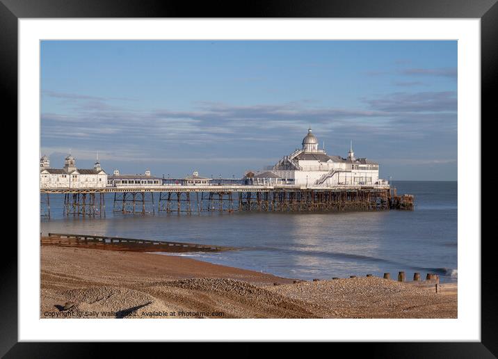 Eastbourne Pier late evening light Framed Mounted Print by Sally Wallis