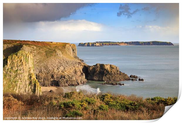 Towards Caldey Island Print by Andrew Ray