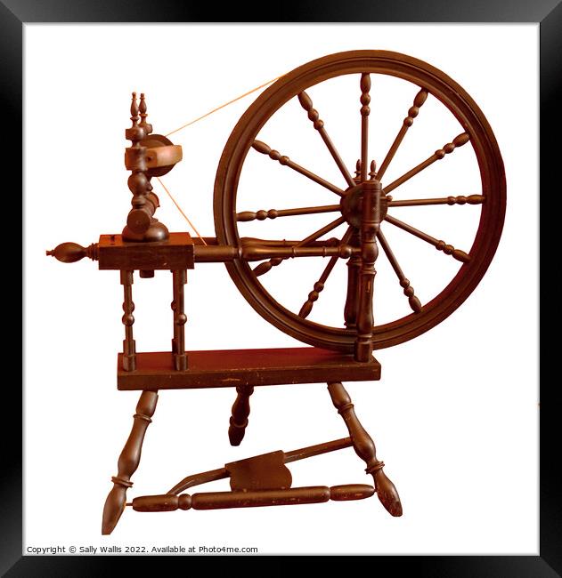 Old Spinning Wheel Framed Print by Sally Wallis