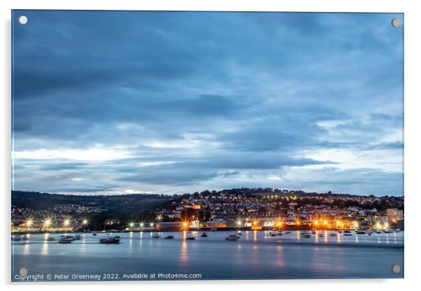 Teignmouth From Shaldon Beach In Long Exposure Acrylic by Peter Greenway