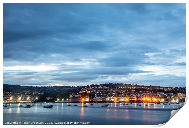 Teignmouth From Shaldon Beach In Long Exposure Print by Peter Greenway