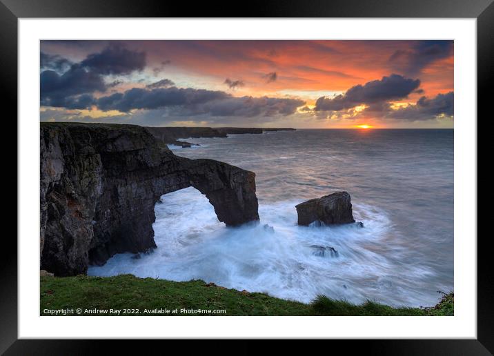Sunrise at The Bridge of Wales Framed Mounted Print by Andrew Ray