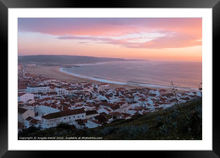 Twilight at Nazare Village Framed Mounted Print by Angelo DeVal