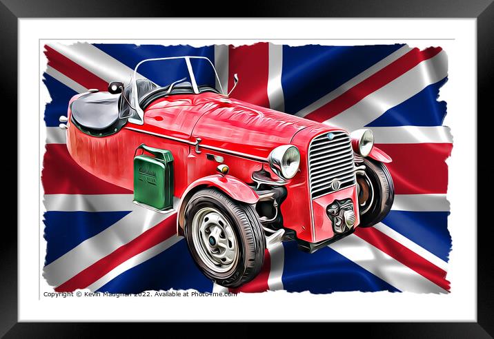 The Fiery Red Three Wheeler Framed Mounted Print by Kevin Maughan