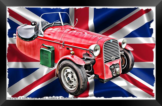 The Fiery Red Three Wheeler Framed Print by Kevin Maughan