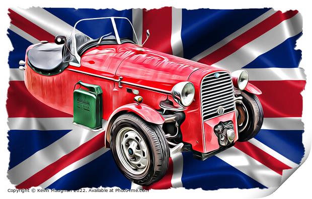 The Fiery Red Three Wheeler Print by Kevin Maughan