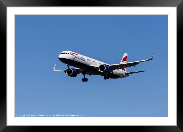 British Airways A321 Framed Mounted Print by David Pyatt
