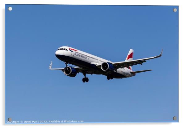 British Airways A321 Acrylic by David Pyatt