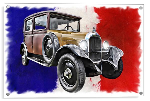 The Timeless Beauty of a Vintage Citroen Acrylic by Kevin Maughan