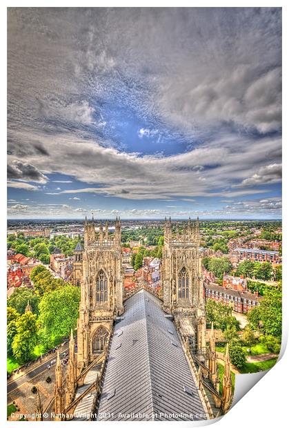 Minster towers Print by Nathan Wright