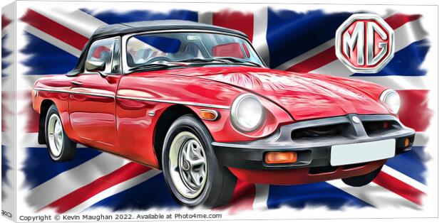 Red British Sports Car Roars Canvas Print by Kevin Maughan