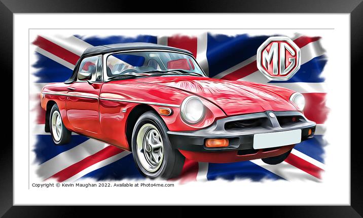Red British Sports Car Roars Framed Mounted Print by Kevin Maughan