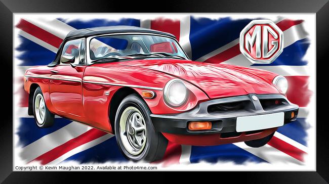 Red British Sports Car Roars Framed Print by Kevin Maughan