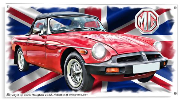 Red British Sports Car Roars Acrylic by Kevin Maughan