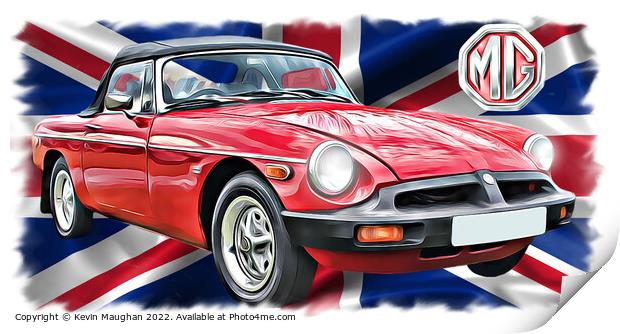 Red British Sports Car Roars Print by Kevin Maughan