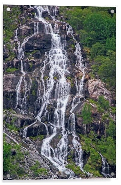 Linhamnen waterfall Norway Acrylic by Martyn Arnold