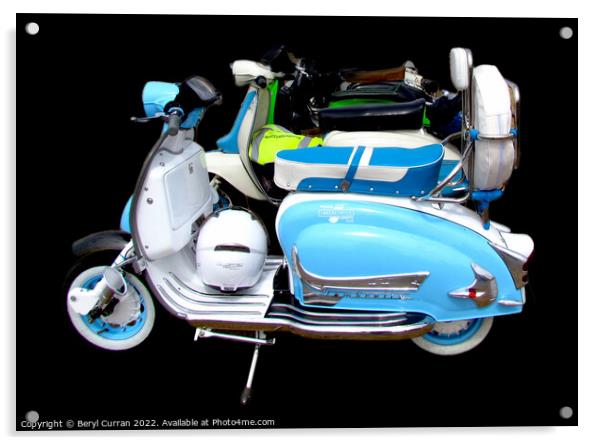 Iconic Italian Lambretta Scooter’s  Acrylic by Beryl Curran