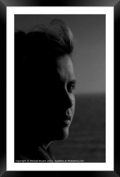 35 mm Portrait in black and white  Framed Mounted Print by Michael bryant Tiptopimage