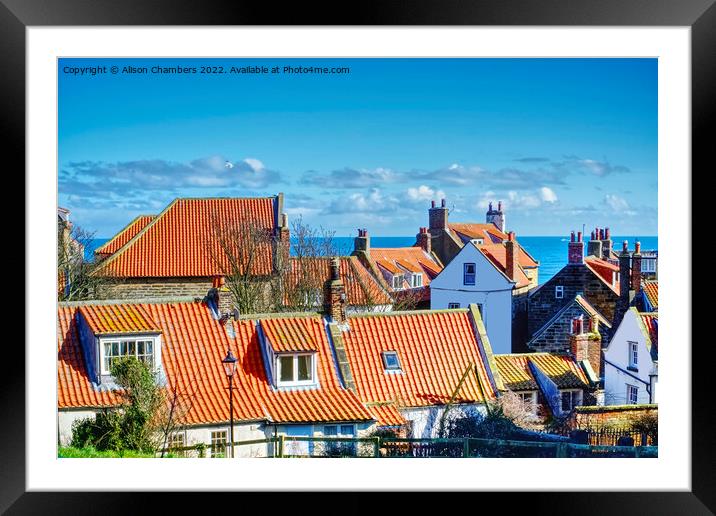 Robin Hoods Bay Rooftops Framed Mounted Print by Alison Chambers