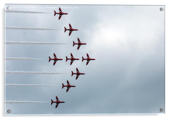 Thrilling Red Arrows Display Acrylic by Derek Daniel