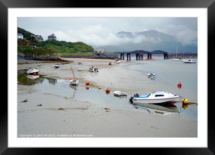 Reflections at low tide in Barmouth, Wales. Framed Mounted Print by john hill