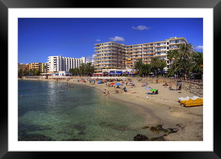 Santa Eulalia Beach and Promenade Framed Mounted Print by Tom Gomez