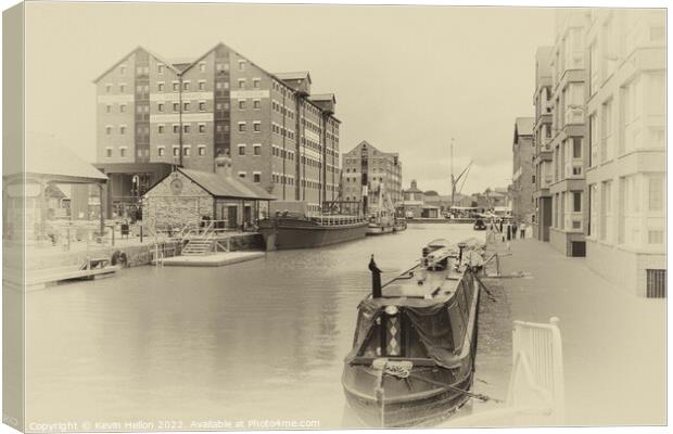 Gloucester Docks - Antique Print Series -1 Canvas Print by Kevin Hellon