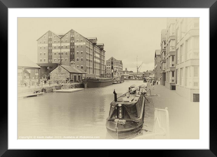 Gloucester Docks - Antique Print Series -1 Framed Mounted Print by Kevin Hellon