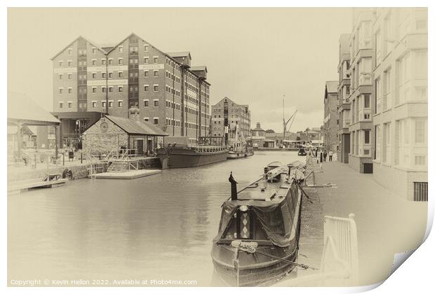 Gloucester Docks - Antique Print Series -1 Print by Kevin Hellon
