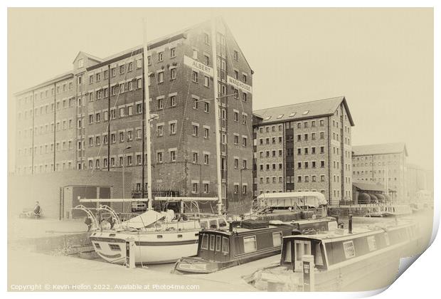 Gloucester Docks - Antique Print Series -4 Print by Kevin Hellon