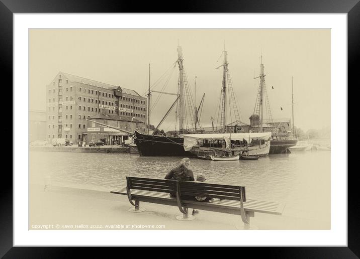 Gloucester Docks - Antique Print Series -5 Framed Mounted Print by Kevin Hellon
