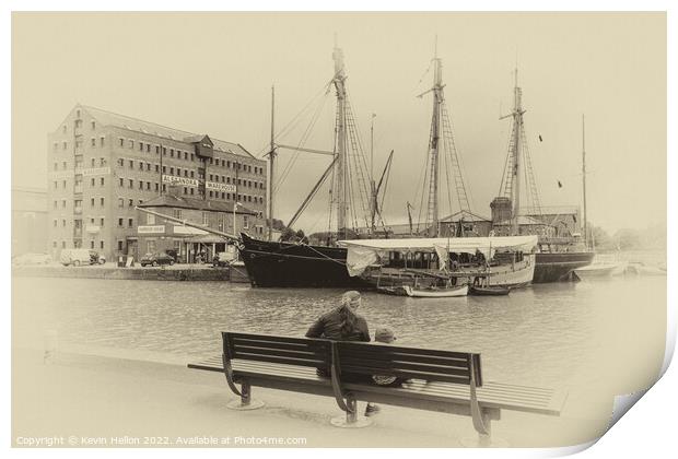 Gloucester Docks - Antique Print Series -5 Print by Kevin Hellon