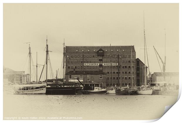 Gloucester Docks - Antique Print Series -8 Print by Kevin Hellon