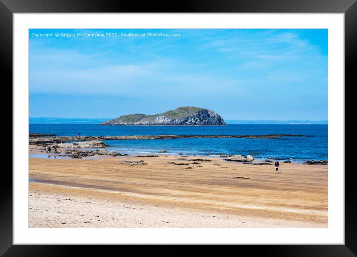 Milsey Bay and Craigleith Island North Berwick Framed Mounted Print by Angus McComiskey