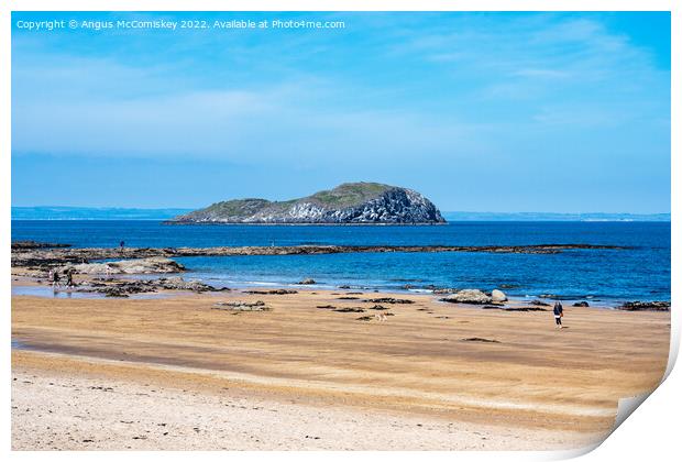Milsey Bay and Craigleith Island North Berwick Print by Angus McComiskey