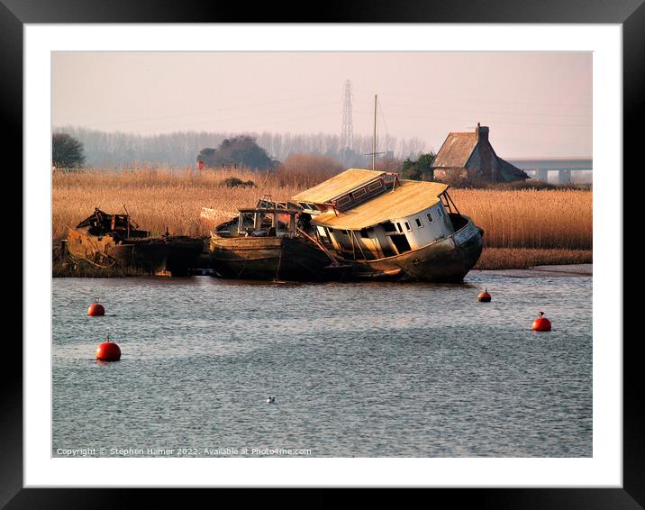 The Haunting Beauty of Abandoned Boats Framed Mounted Print by Stephen Hamer