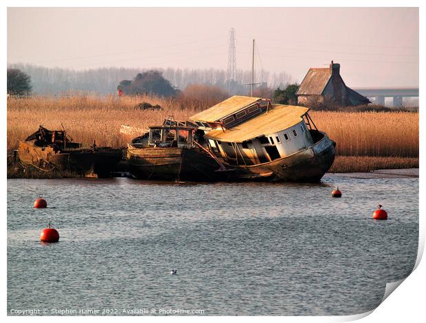 The Haunting Beauty of Abandoned Boats Print by Stephen Hamer