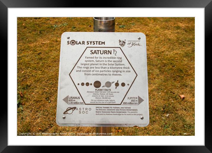 Curious Plaque of Saturn Framed Mounted Print by GJS Photography Artist