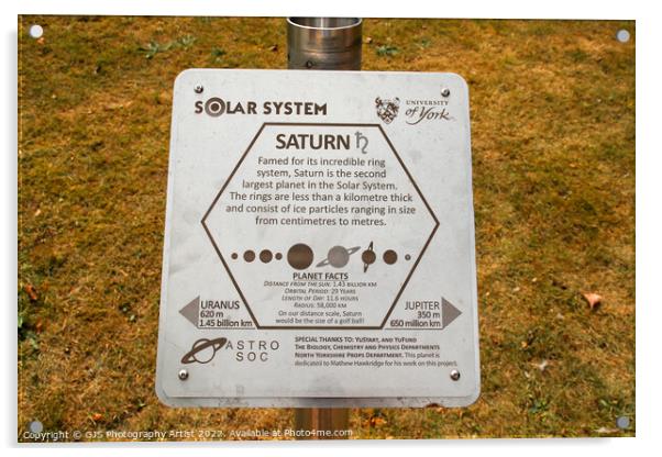 Curious Plaque of Saturn Acrylic by GJS Photography Artist