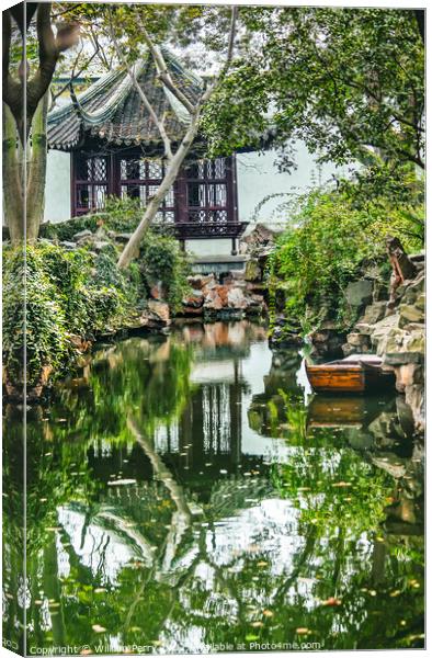 Ancient Chinese Pagoda Garden Humble Administrator Suzhou China Canvas Print by William Perry