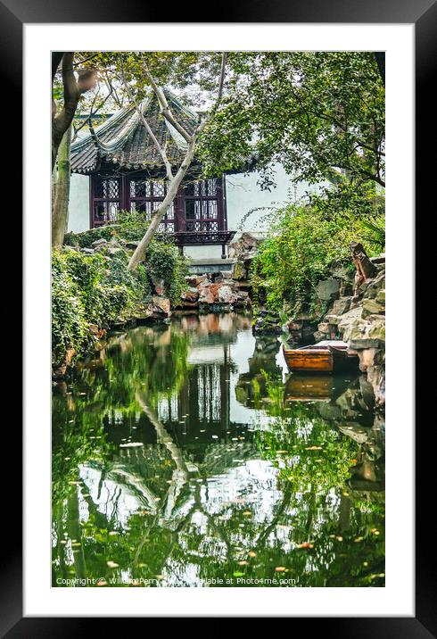 Ancient Chinese Pagoda Garden Humble Administrator Suzhou China Framed Mounted Print by William Perry