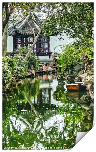 Ancient Chinese Pagoda Garden Humble Administrator Suzhou China Print by William Perry